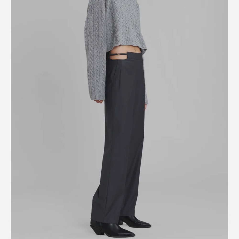 NWT The Frankie Shop Charcoal Wide Leg Pants